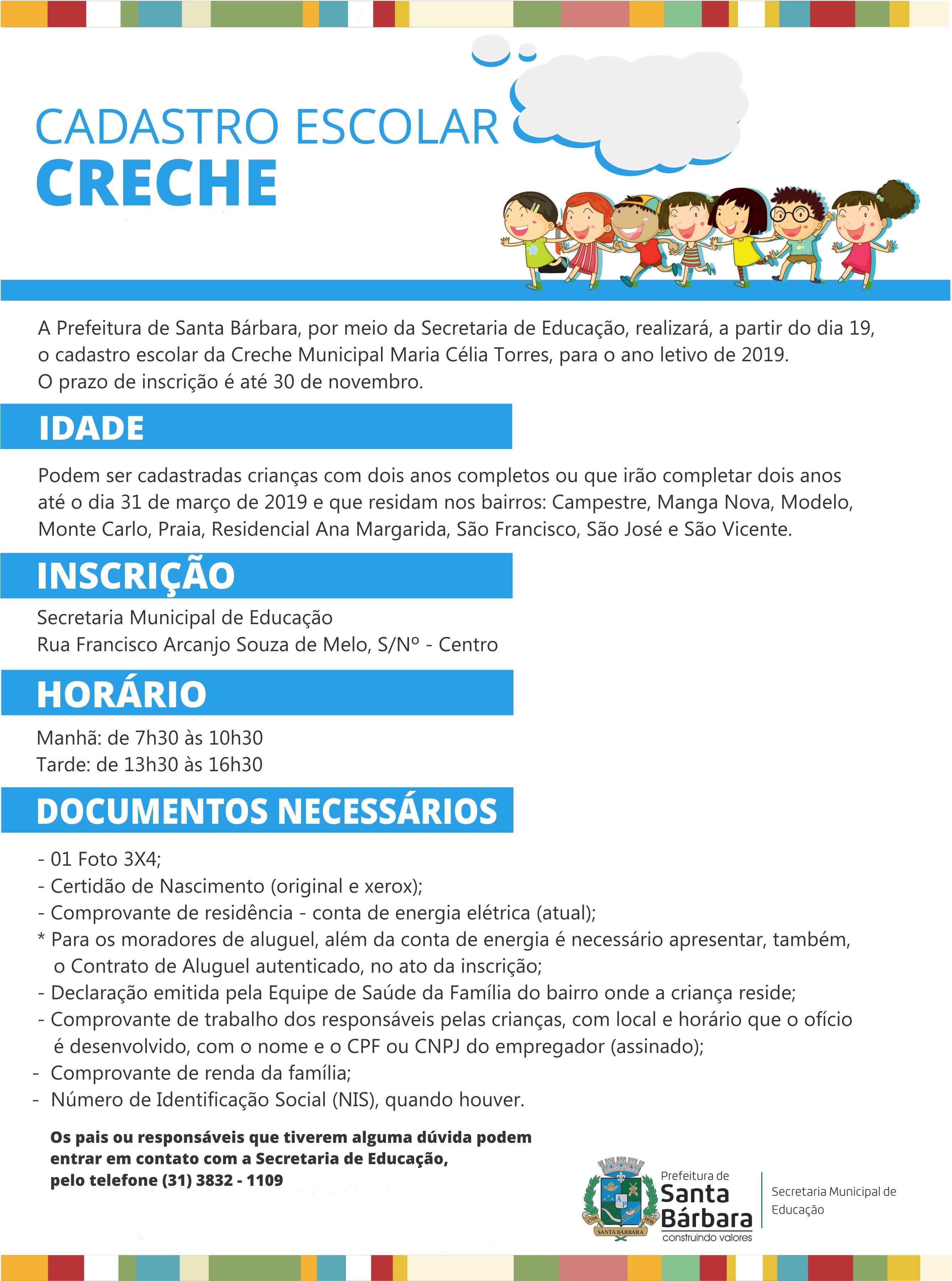 Prefeitura Municipal De Santa Bárbara Portal Da Transparência Cadastro Escolar Para A Creche 0531